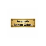 Özarslan Dizayn Asansör Bakım Odası 7x20 cm Altın Renk Metal Yönlendirme Levhası