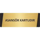 Özarslan Dizayn Asansör Kartlıdır Metal Uyarı Levhası 5X20 cm Altın Renk