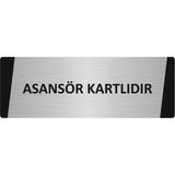 Özarslan Dizayn Asansör Kartlıdır Metal Uyarı Levhası 7X20 cm Gümüş Renk