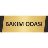 Özarslan Dizayn Bakım Odası Metal Uyarı Levhası 10X20 cm Altın Renk