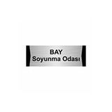 Özarslan Dizayn Bay Soyunma Odası 10x20 cm Gümüş Renk Metal Yönlendirme Levhası