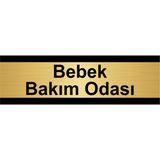 Özarslan Dizayn Bebek Bakım Odası 10x20 cm Altın Renk Metal Yönlendirme Levhası