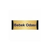 Özarslan Dizayn Bebek Odası 7x20 cm Altın Renk Metal Yönlendirme Levhası