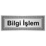 Özarslan Dizayn Bilgi İşlem 7x20 cm Gümüş Renk Metal Yönlendirme Levhası