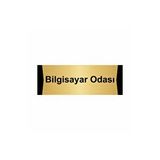 Özarslan Dizayn Bilgisayar Odası 5x20 cm Altın Renk Metal Yönlendirme Levhası