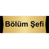 Özarslan Dizayn Bölüm Şefi 10x20 cm Altın Renk Metal Yönlendirme Levhası