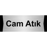 Özarslan Dizayn Cam Atık 10x20 cm Gümüş Renk Metal Yönlendirme Levhası