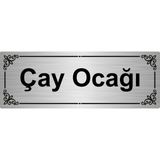 Özarslan Dizayn Çay Ocağı 7 x 20 cm Gümüş Renk Metal Yönlendirme Levhası