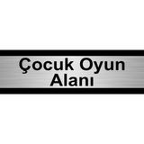 Özarslan Dizayn Çocuk Oyun Alanı 10 x 20 cm Metal Yönlendirme Levhası - Gümüş