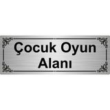 Özarslan Dizayn Çocuk Oyun Alanı 7 x 20 cm Gümüş Renk Metal Yönlendirme Levhası