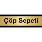 Özarslan Dizayn Çöp Sepeti 10 x 20 cm Metal Yönlendirme Levhası - Altın