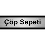 Özarslan Dizayn Çöp Sepeti 5 x 20 cm Metal Yönlendirme Levhası - Gümüş