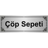 Özarslan Dizayn Çöp Sepeti 7 x 20 cm Gümüş Renk Metal Yönlendirme Levhası