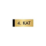 Özarslan Dizayn Departman Kapı İsimliği 4. Kat 7x20 cm Altın Renk Metal Yönlendirme Levhası