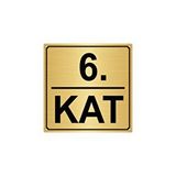 Özarslan Dizayn Departman Kapı İsimliği 6. Kat 7x20 cm Altın Renk Metal Yönlendirme Levhası