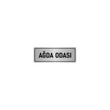 Özarslan Dizayn Departman Kapı İsimliği Ağda Odası 5x20 cm Gümüş Renk Metal Yönlendirme Levhası