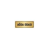 Özarslan Dizayn Departman Kapı İsimliği Ağda Odası 7x20 cm Altın Renk Metal Yönlendirme Levhası