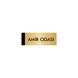 Özarslan Dizayn Departman Kapı İsimliği Amir Odası 5x20 cm Altın Renk Metal Yönlendirme Levhası