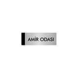 Özarslan Dizayn Departman Kapı İsimliği Amir Odası 5x20 cm Gümüş Renk Metal Yönlendirme Levhası