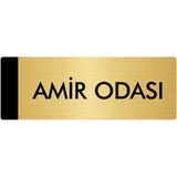 Özarslan Dizayn Departman Kapı İsimliği Amir Odası 7x20 cm Altın Renk Metal Yönlendirme Levhası