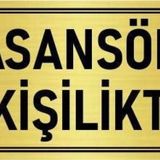 Özarslan Dizayn Departman Kapı İsimliği Asansör 5 Kişiliktir 10x20 cm Altın Renk Metal Yönlendirme Levhası