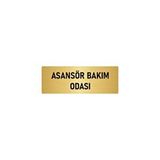Özarslan Dizayn Departman Kapı İsimliği Asansör Bakım Odası 5x20 cm Altın Renk Metal Yönlendirme Levhası