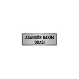 Özarslan Dizayn Departman Kapı İsimliği Asansör Bakım Odası 5x20 cm Gümüş Renk Metal Yönlendirme Levhası