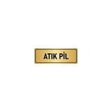 Özarslan Dizayn Departman Kapı İsimliği Atık Pil 7x20 cm Altın Renk Metal Yönlendirme Levhası