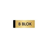 Özarslan Dizayn Departman Kapı İsimliği B Blok 10x20 cm Altın Renk Metal Yönlendirme Levhası