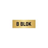 Özarslan Dizayn Departman Kapı İsimliği B Blok 7x20 cm Altın Renk Metal Yönlendirme Levhası