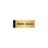 Özarslan Dizayn Departman Kapı İsimliği Bebek Bakım Odası 10x20 cm Altın Renk Metal Yönlendirme Levhası