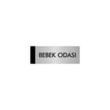 Özarslan Dizayn Departman Kapı İsimliği Bebek Bakım Odası 5x20 cm Gümüş Renk Metal Yönlendirme Levhası