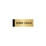 Özarslan Dizayn Departman Kapı İsimliği Bebek Bakım Odası 7x20 cm Altın Renk Metal Yönlendirme Levhası