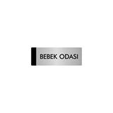 Özarslan Dizayn Departman Kapı İsimliği Bebek Bakım Odası 7x20 cm Gümüş Renk Metal Yönlendirme Levhası