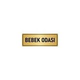 Özarslan Dizayn Departman Kapı İsimliği Bebek Odası 10x20 cm Altın Renk Metal Yönlendirme Levhası