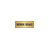 Özarslan Dizayn Departman Kapı İsimliği Bebek Odası 7x20 cm Altın Renk Metal Yönlendirme Levhası
