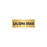 Özarslan Dizayn Departman Kapı İsimliği Çalışma Odası 5x20 cm Altın Renk Metal Yönlendirme Levhası