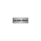 Özarslan Dizayn Departman Kapı İsimliği Çalışma Odası 5x20 cm Gümüş Renk Metal Yönlendirme Levhası