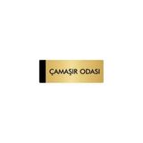 Özarslan Dizayn Departman Kapı İsimliği Çamaşır Odası 7x20 cm Altın Renk Metal Yönlendirme Levhası