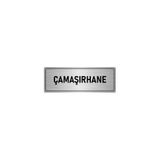 Özarslan Dizayn Departman Kapı İsimliği Çamaşırhane 10x20 cm Gümüş Renk Metal Yönlendirme Levhası