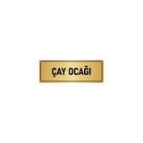 Özarslan Dizayn Departman Kapı İsimliği Çay Ocağı 10x20 cm Altın Renk Metal Yönlendirme Levhası