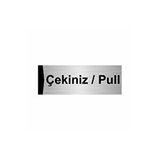 Özarslan Dizayn Departman Kapı İsimliği Çekiniz/pull 7x20 cm Gümüş Renk Metal Yönlendirme Levhası