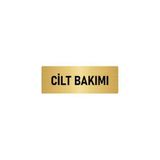 Özarslan Dizayn Departman Kapı İsimliği Cilt Bakımı 10x20 cm Altın Renk Metal Yönlendirme Levhası