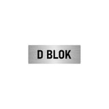 Özarslan Dizayn Departman Kapı İsimliği D Blok 10x20 cm Gümüş Renk Metal Yönlendirme Levhası