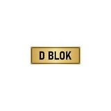 Özarslan Dizayn Departman Kapı İsimliği D Blok 5x20 cm Altın Renk Metal Yönlendirme Levhası
