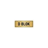 Özarslan Dizayn Departman Kapı İsimliği D Blok 7x20 cm Altın Renk Metal Yönlendirme Levhası