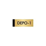 Özarslan Dizayn Departman Kapı İsimliği Depo 10x20 cm Altın Renk Metal Yönlendirme Levhası