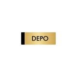 Özarslan Dizayn Departman Kapı İsimliği Depo 7x20 cm Altın Renk Metal Yönlendirme Levhası