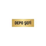 Özarslan Dizayn Departman Kapı İsimliği Depo Şefi 7x20 cm Altın Renk Metal Yönlendirme Levhası
