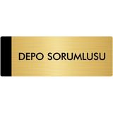 Özarslan Dizayn Departman Kapı İsimliği Depo Sorumlusu 10x20 cm Altın Renk Metal Yönlendirme Levhası